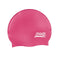 Zoggs Adult Silicone Swimming Cap with Embossed Non-Slip Inner Surface, Pink, One Size
