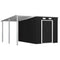 vidaXL Garden Shed with Extended Roof Outdoor Backyard Patio Shelter Tool Furniture Equipment Storage House Anthracite 336x270x181cm Steel