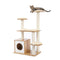 PAWZ Road Multi-Level Modern Cat Tree Full Wrapped Sisal-Covered Scratching Post Luxury Cat Towers Furniture with Large Condo 115CM（Beige）