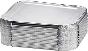 Packware Square Disposable Aluminum Foil Tray - Premium Quality Aluminum Foil with Leakage-Proof, Durable, Recycled Material - Catering, Baking, Roasting, Grill & Much More - 20x20x5cm (20 Pack)
