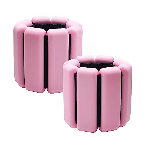 Holyfire Ankle Weights for Women Adjustable, Wrist Weights for Yoga, Pilates, Aerobics, pack of 2, 2Lbs, Pink