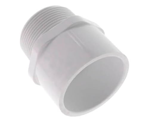 PVC Pipe Reducer Fitting - 3/4 Inch MNPT Male Pipe Thread x 1/2 Inch Slip Socket - Sch 40 PVC Male Adapter Reducing Pipe Fitting - PVC Pipe Connectors for Home Sewer Plumbing Water Line - White