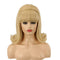 QACCF Blonde Beehive Wig 70s Pinup Pelucas 60s Beehive Style Vintage Look Halloween Costume Women Wig wtih Bang (Blonde)