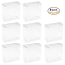 Clear PET Plastic Storage Boxes – Transparent Gift Boxes, Empty Containers Packing Box for Party Favors Ideal for Cookies, Ornament, Gifts, Wedding, Birthday and Parties 6"x6"x2.5" (8 Pack)