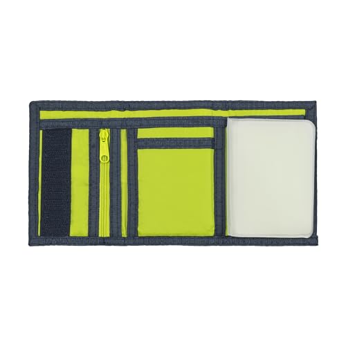 PUMA Kids' Rise Trifold Wallet, Navy/Green, One Size