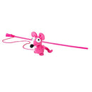 Rogz Catnip Teaser Wand Crinkle Pink Mouse Cat Toy