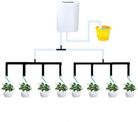 Automatic Drip Irrigation Kit Watering Controller Irrigation toolwater Pump Sprinkler System Rechargeable Battery Powered for Vacation Indoor Potted Plants Watering (8 Sprinklers)