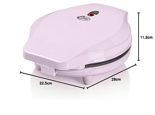 Bestron Bubble Waffle Iron, Waffle Maker for Bubble Waffles for Filling with Ice, Chocolate or Fruit, with Baking Light and Non-Stick Coating, 700 Watt, Colour: Pink