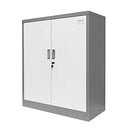 109cm Steel Filing Cabinet Lockable File Storage Cupboard Locker Office Home Stationary Dark Grey & White 109cm