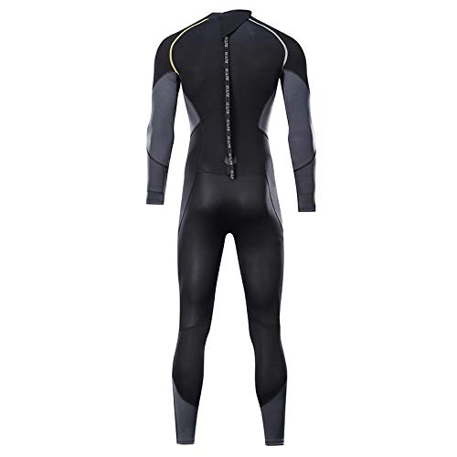 zcco Ultra Stretch 3mm Neoprene Wetsuit, Back Zip Full Body Diving Suit, one Piece for Men-Snorkeling, Scuba Diving Swimming, Surfing