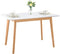 GreenForest Dining Table Modern Rectangular Top with Solid Wood Legs 47.2 Lx 27.6 W x 30 H inch, Kitchen Table White