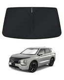 KUST Windshield Sun Shade for Mitsubishi Outlander 2022 2023 2024 Window Shade Sun Visor Cover Foldable Blocks UV Rays Keep Your Car Cooler, Black,Silver