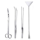 1 Set 4 in 1 Tweezers Scissors Spatula Cleaning Tool Set Aquatic Plants Aquarium Tools Stainless Steel Tool