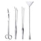 1 Set 4 in 1 Tweezers Scissors Spatula Cleaning Tool Set Aquatic Plants Aquarium Tools Stainless Steel Tool