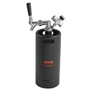 VEVOR Beer Growler Tap System, 4L/128oz Mini Keg, 304 Stainless Steel Pressurized Beer Growler, Keg Growler with Pressure Display, CO2 Regulator Faucet, Leak-Proof Ring for Draft, Homebrew, Craft Beer