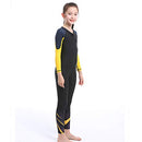 ZCCO Kids Swimsuit, Full Body Sunsuit, Youth Boy's and Girl's One Piece Water Suit Long Sleeve Rush Guard for Swimming,Bathing, Surfing(LK-BK-M)
