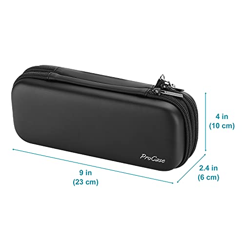 ProCase Pen Pencil Case, 2-Layer EVA Zipper Pencil Box Pouch Large Capacity Stationery Storage Organizer for School Office Supplies -Black