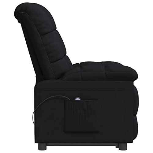 vidaXL Lift Chair, Recliner Chair with Backrest and Footrest, Stand up Chair for Living Room Bedroom, Upholstered Armchair, Black Fabric