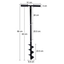 Terradise 86cm Manual Post Hole Digger, Fence Post Auger for Gardening, Post Hole DiggerTools with 24cm Auger Drill Bit Extension Rods Handle, Post Hole Fence Manual Hand Drill Digger Earth Auger