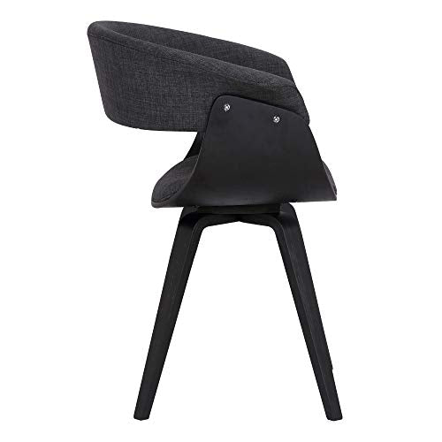 Armen Living Summer Dining Chair, Charcoal/Black, Modern