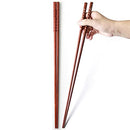 2 Pairs 16.5-inch Wooden Cooking Chopsticks,Extra Long Wood Chop Sticks for Noddles Deep Frying