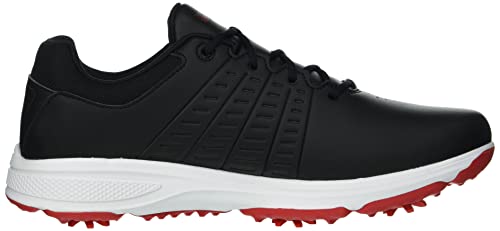 Skechers Men's Torque Waterproof Golf Shoe, Black/Red Sole, 12.5 Wide