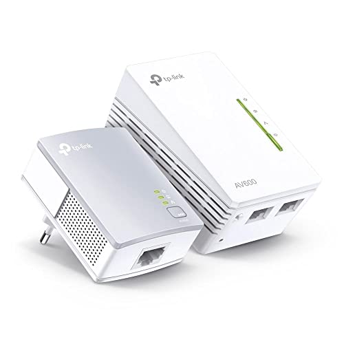 TP-Link Powerline WiFi Extender - Powerline Adapter with WiFi, WiFi Booster, Plug & Play, Power Saving, Ethernet Over Power, Expand Both Wired and WiFi Connections, AV600 (TL-WPA4220 KIT)