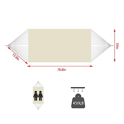 Garden Hammock with Elegant Tassels, Macrame Hammock Swing with Carrying Bag for Patio, Yard, Outdoor and Indoor Load 204kg