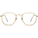 SOJOS Small Blue Light Blocking Glasses Hexagonal Eyeglasses Frame Anti Blue Ray Glasses One and Only SJ5036, 0c1 Gold Frame, Tiny