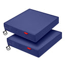 Pcinfuns Patio Chair Cushion 24 x 24 Inch Outdoor Seat Cushions for Patio Furniture Garden Sofa Couch Chair Pads with Adjustable Straps Set of 2, Deep Blue