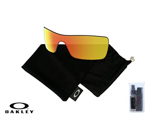 Oakley Original Batwolf OO9101 Fire Iridium Replacement Lenses For Men For Women + BUNDLE with Microfiber Cloth Bag + Bundle with Designer iWear Kit, Fire Iridium, replacement-sunglass-lenses