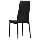 vidaXL Set of 6 Dining Chairs - Chic Black Faux Leather Upholstery with Crystal Embellishment and Wooden Frame