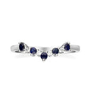 Gin and Grace 10K White Genuine Blue Sapphire Ring with Diamonds for women | Ethically, authentically & organically sourced (Round-Cut) shaped Sapphire hand-crafted jewelry for her | Sapphire Ring for women
