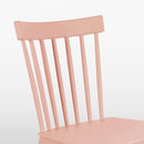 Simpol Home DSW Armless Modern Plastic Chairs with Wood Legs for Living, Bedroom, Kitchen, Dining,Lounge Waiting Room, Restaurants, Cafes, Set of 4, Pink Light