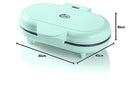 Bestron Double Waffle Iron for Classic Heart Wafers, Waffle Maker with Non-Stick Coating, 1000 Watt, Mint