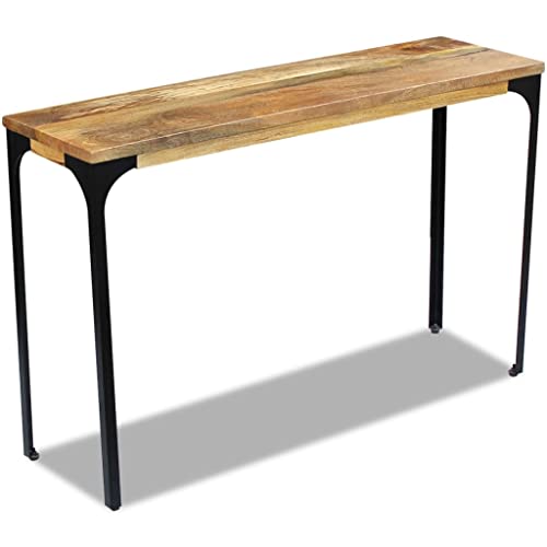 vidaXL Industrial Console Table, Handmade Mango Wood and Steel Sideboard, Brown, 120x35x76 cm