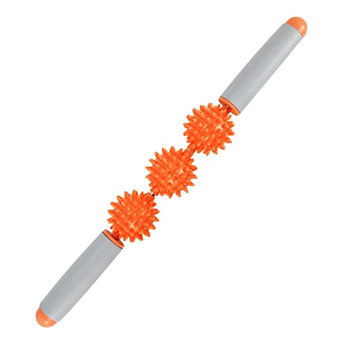 ADVWIN Yoga Massage Roller Ball Massager Muscle Relaxation Thorn Stick, Muscle Massage Roller Stick, Calf Stretcher Physical Therapy Leg Exercisers, Orange