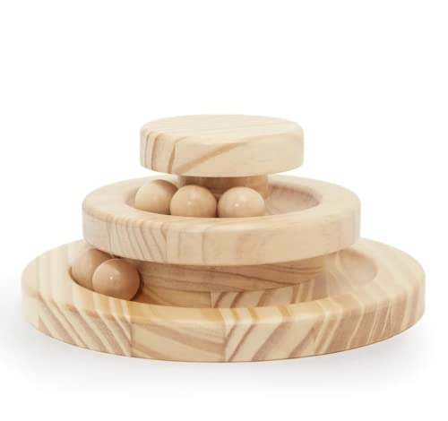 Belvie Pets Wooden Cat Ball Track. This Interactive cat Toy Will Help Your cat Exercise and Relieve Stress and Boredom