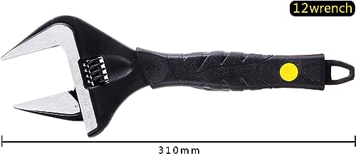 Zeguard Sharp-tec Adjustable Spanner Set, Wide Jaw Opening Adjustable Wrench, Plumbing Tools for Plumbers, 6"+8"+10"+12"