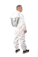 FOREST BEEKEEPING SUPPLY Premium Cotton Beekeeping Suit with Fencing Veil Suitable for Beginner & Commercial Beekeepers Brass Zippers Thumb Straps Hive Tool Pockets-Medium