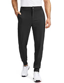 Soothfeel Men's Golf Joggers Pants with 5 Pockets Slim Fit Stretch Sweatpants Running Travel Dress Work Pants for Men, 01-Black, Large