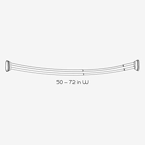 Zenna Home NeverRust Aluminum Double Curved Tension Shower Curtain Rod, 50 to 72-Inch, Chrome