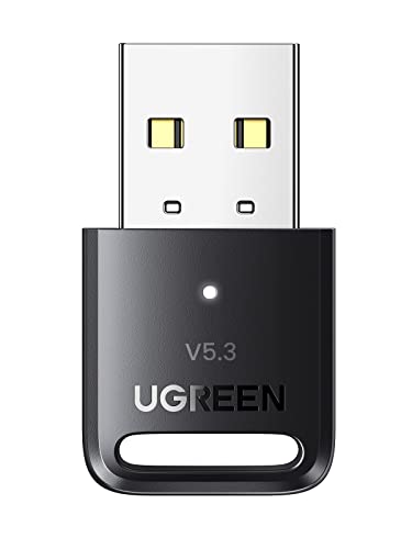 UGREEN Bluetooth Adapter, USB Bluetooth 5.3 Adapter for PC, Wireless Bluetooth Dongle, Plug and Play for Windows 11/10/8.1 Headphone Mouse Keyboard Printer Speaker Game Controllers