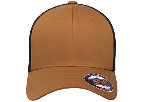 Flexfit Men's Trucker Mesh Cap, Caramel/Black, One Size