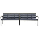 vidaXL Twin Garden Bench Outdoor Patio Backyard Lounge Terrace Balcony Yard Park Seating Seat Furniture 251 cm Steel and WPC Black