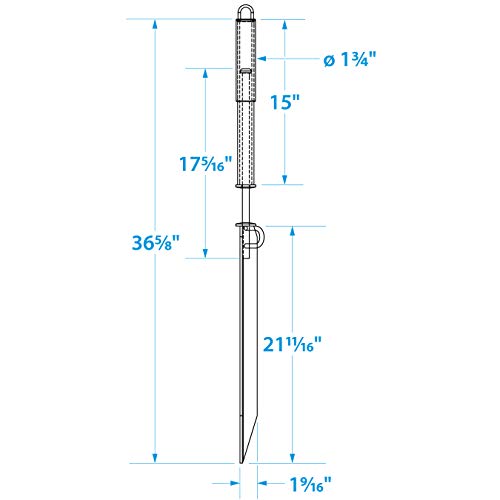 Seachoice Beach Spike in Galvanized Steel for PWC or Boat up to 30 Ft, Anchor, Self-Hammering Action w/Rubber-Coated Handle