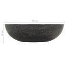 'vidaXL Handmade Marble Sink in Black, Sturdy Natural River Stone Bathroom Basin, Rectangular Shaped Washroom Centerpiece, Dimensions 40 x 12 cm