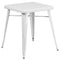 Flash Furniture Commercial Grade 23.75" Square White Metal Indoor-Outdoor Table