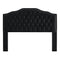 24KF Upholstered Button Tufted Queen Size Full Size Headboard with Nailhead Trim, Soft Velvet Fabric Headboard Queen/Full Size Headboad-Black