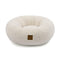 Charlie's Boucle Style Ultra - Soft Teddy Fleece Round Donut Calming Dog Cat Pet Sofa Bed Head and Neck Support - Cream Small 58.5x58.5x18cm